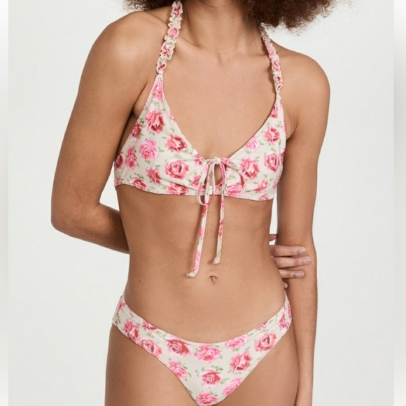 Loveshackfancy Zanda Bikini Set Floral Cherry NEW - Picture 2 of 8